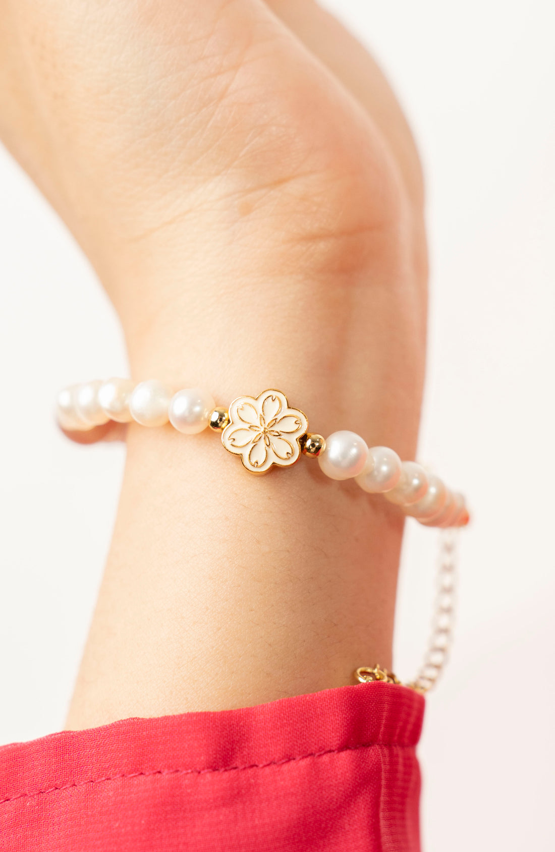 Birthstone Pink Strawberry Quartz Pearl Spliced Bracelet - OCT Mulstio -2