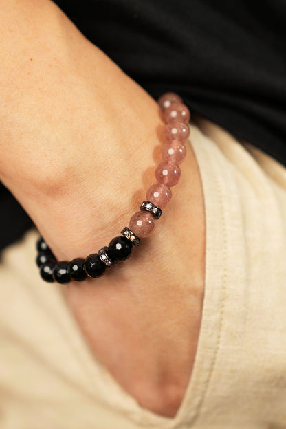 Birthstone Pink Strawberry Quartz Bracelet - OCT - Half Eclipse - mulstio - 6