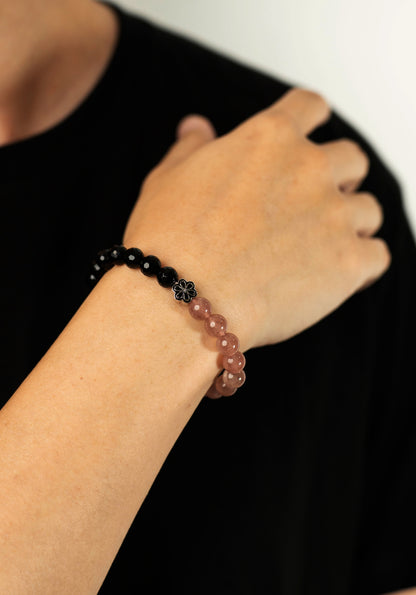 Birthstone Pink Strawberry Quartz Bracelet - OCT - Half Eclipse - mulstio - 8