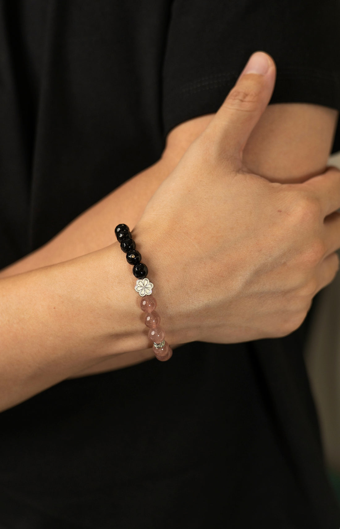 Birthstone Pink Strawberry Quartz Bracelet - OCT - Quarter Eclipse - Mulstio - 3
