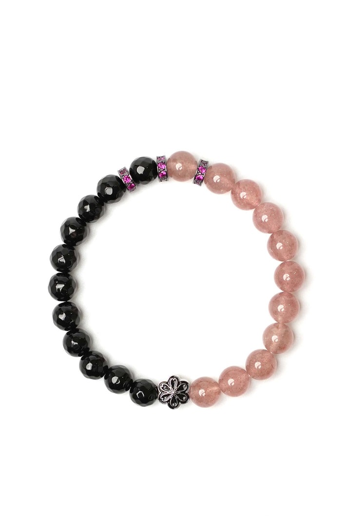 Birthstone Pink Strawberry Quartz Bracelet - OCT - Half Eclipse - mulstio - 1