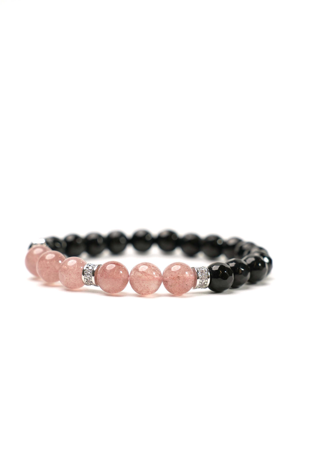 Birthstone Pink Strawberry Quartz Bracelet - OCT - Quarter Eclipse - Mulstio - 6