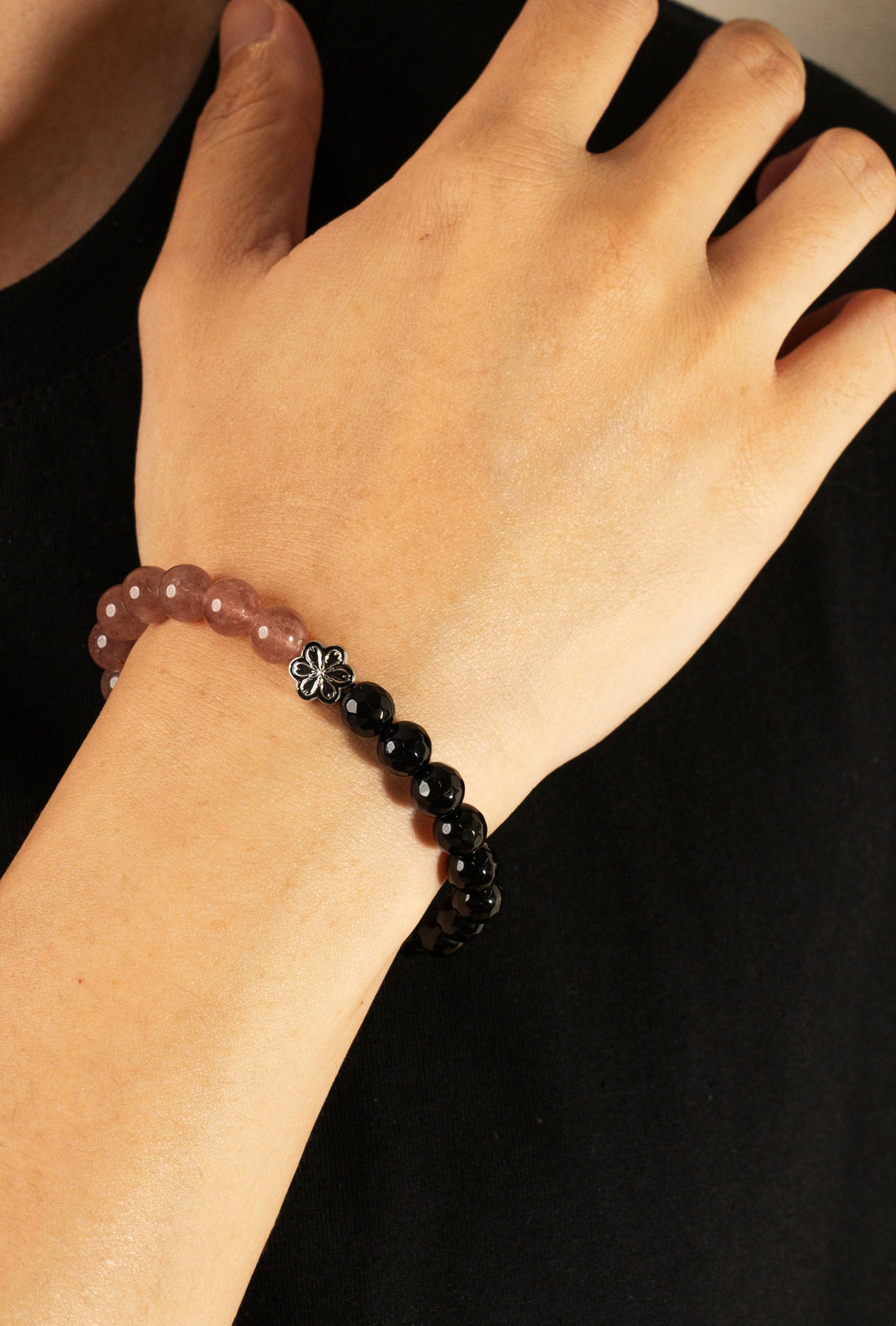Birthstone Pink Strawberry Quartz Bracelet - OCT - Half Eclipse - mulstio - 8