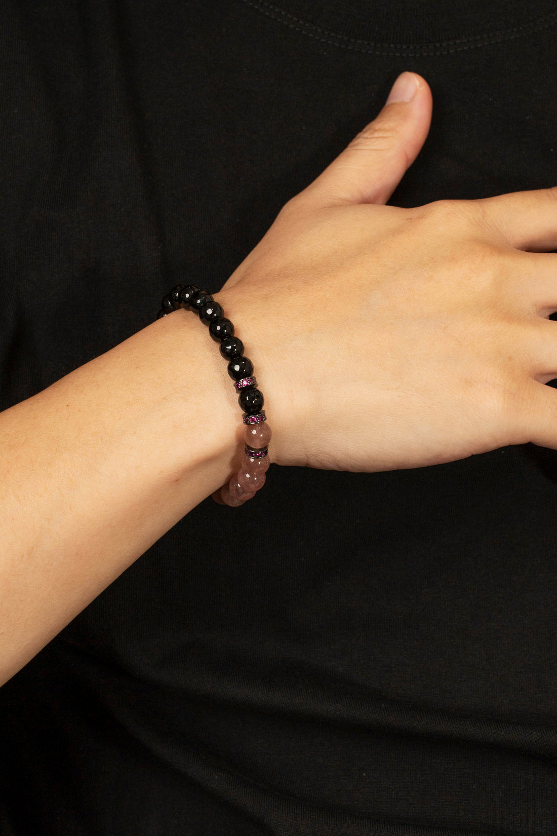 Birthstone Pink Strawberry Quartz Bracelet - OCT - Half Eclipse - mulstio - 7