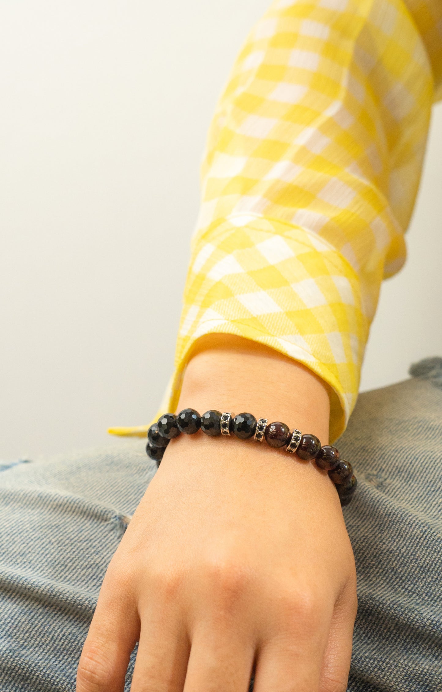 Birthstone Garnet Bracelet - JAN - Half Eclipse - Mulsito -2