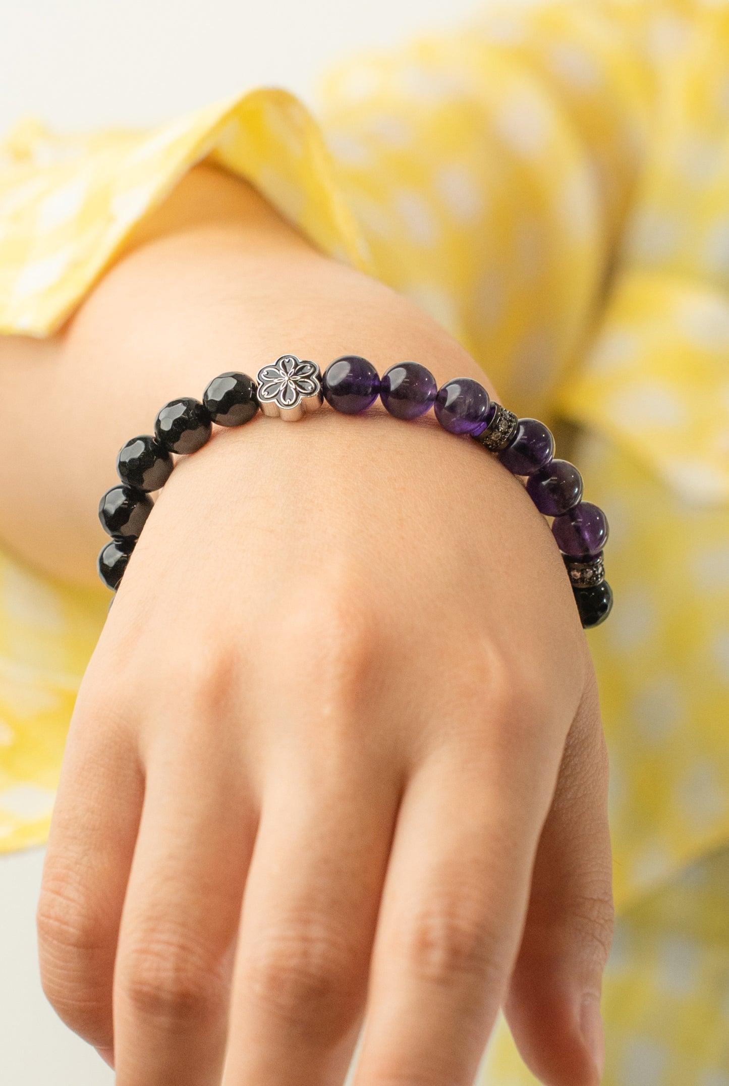 Birthstone Amethyst Bracelet - FEB - Quarter Eclipse - Mulsito -2