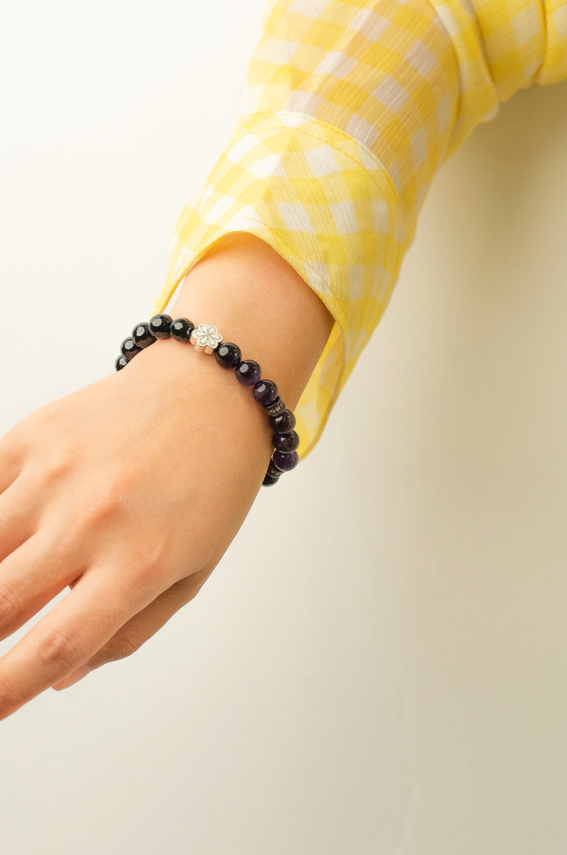 Birthstone Amethyst Bracelet - FEB - Quarter Eclipse - Mulsito -6