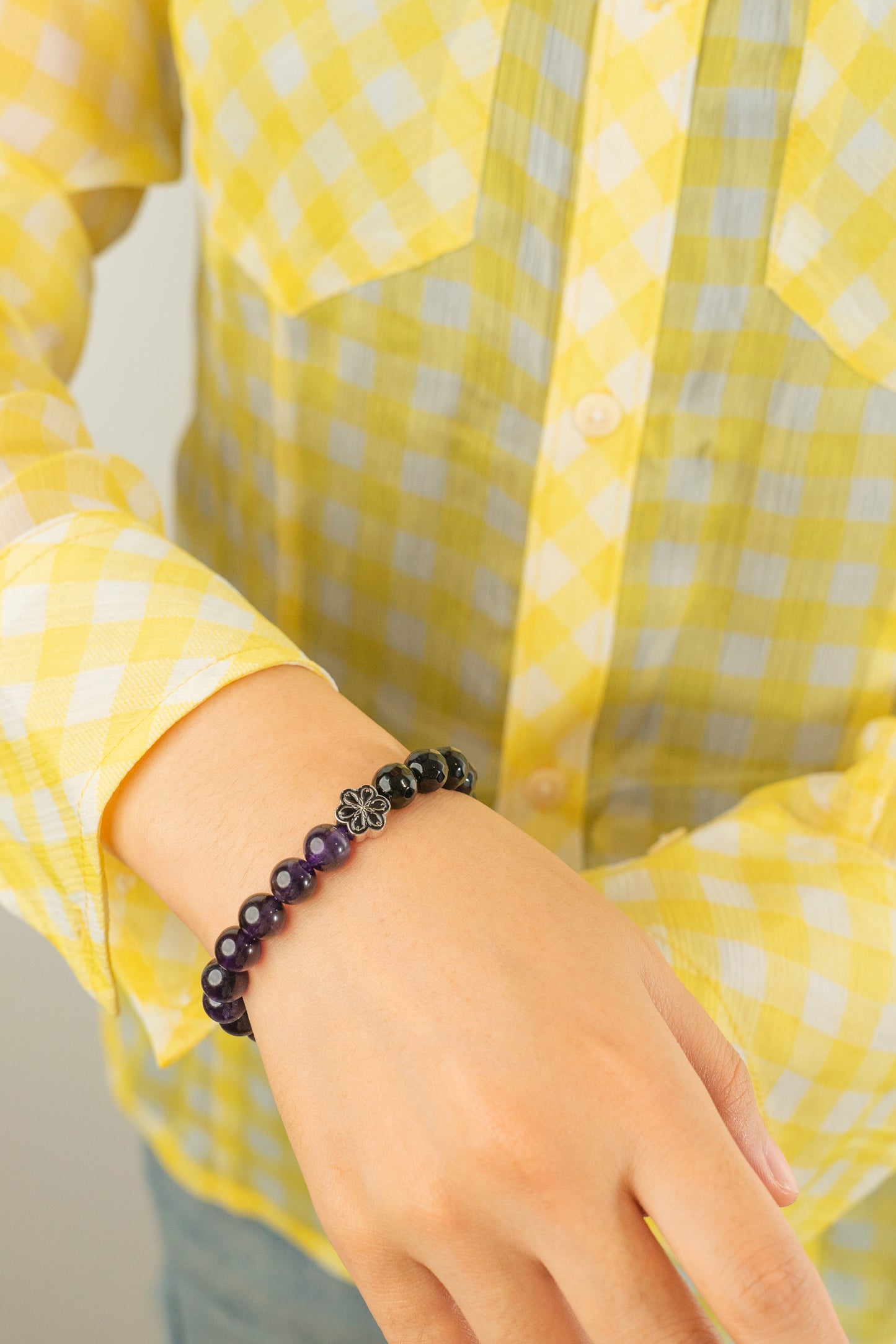 Birthstone Amethyst Bracelet - FEB - Half Eclipse - Mulsito -6