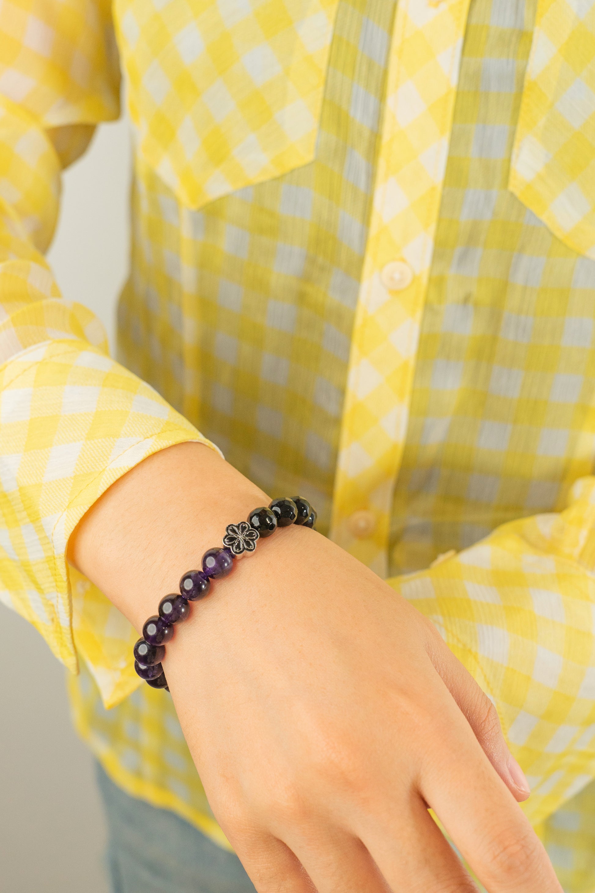 Birthstone Amethyst Bracelet - FEB - Half Eclipse - Mulsito -6