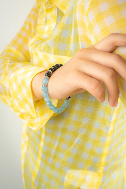 Mulstio Birthstone  Aquamarine  Bracelet - MAR - Half Eclipse  - Mulsito -4