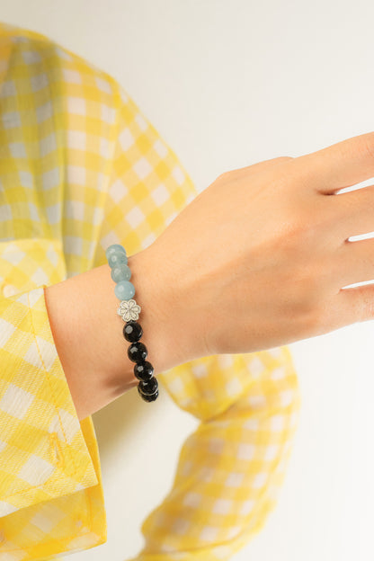 Mulstio Birthstone  Aquamarine  Bracelet - MAR - Half Eclipse  - Mulsito -2