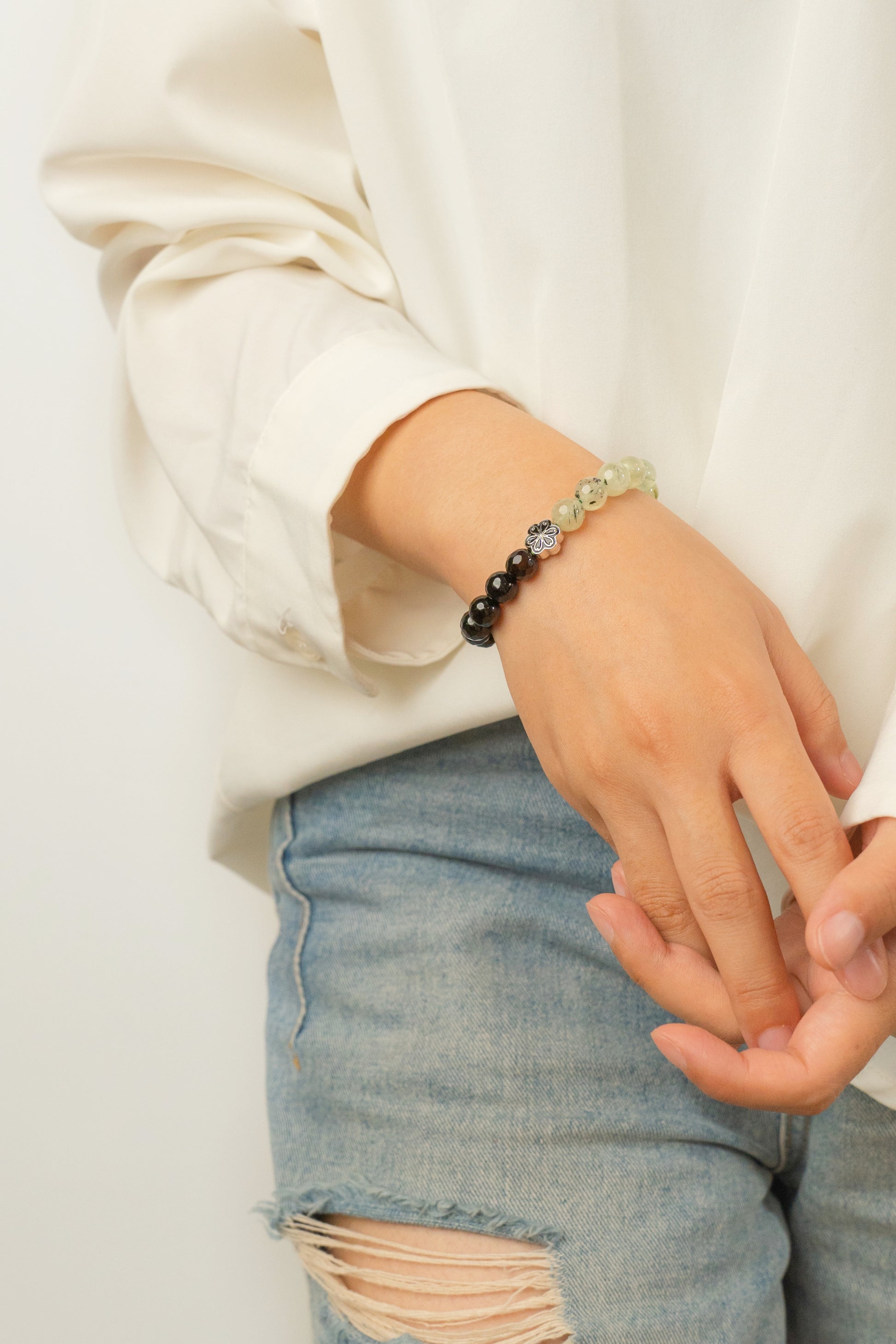 Birthstone Prehnite Bracelet - AUG - Half Eclipse - Mulstio -6