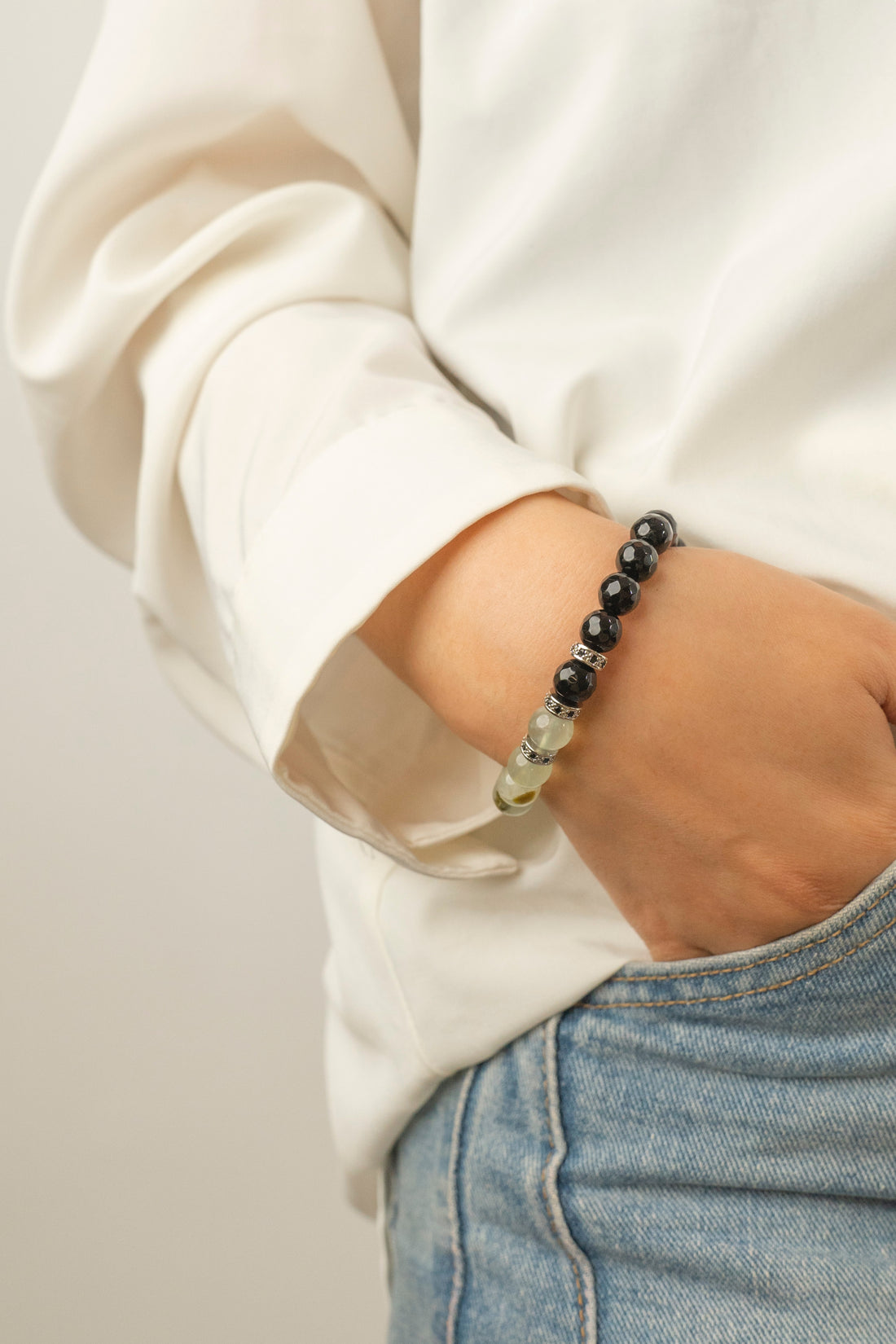 Birthstone Prehnite Bracelet - AUG - Half Eclipse - Mulstio - 7