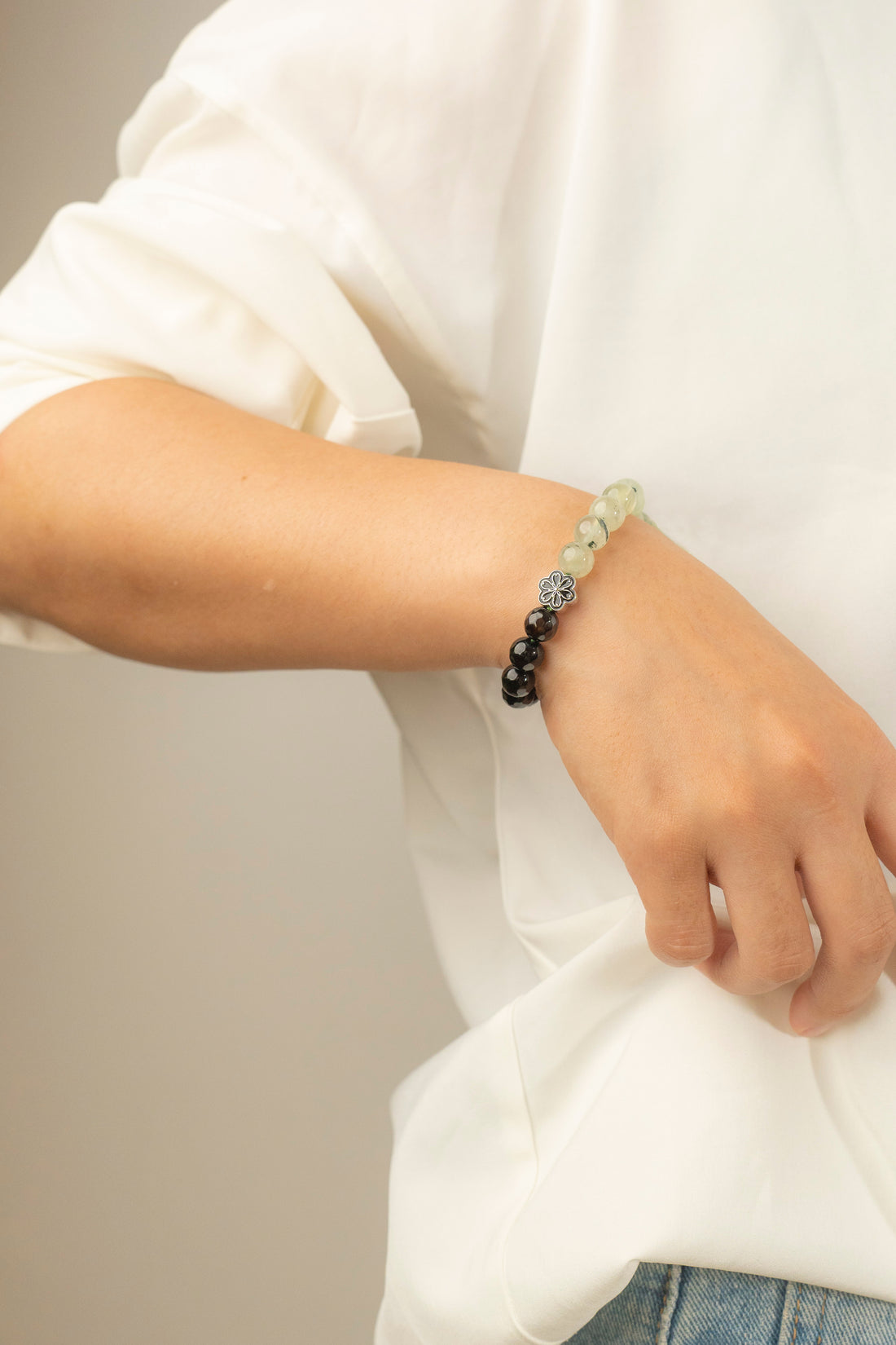 Birthstone Prehnite Bracelet - AUG - Half Eclipse - Mulstio -7