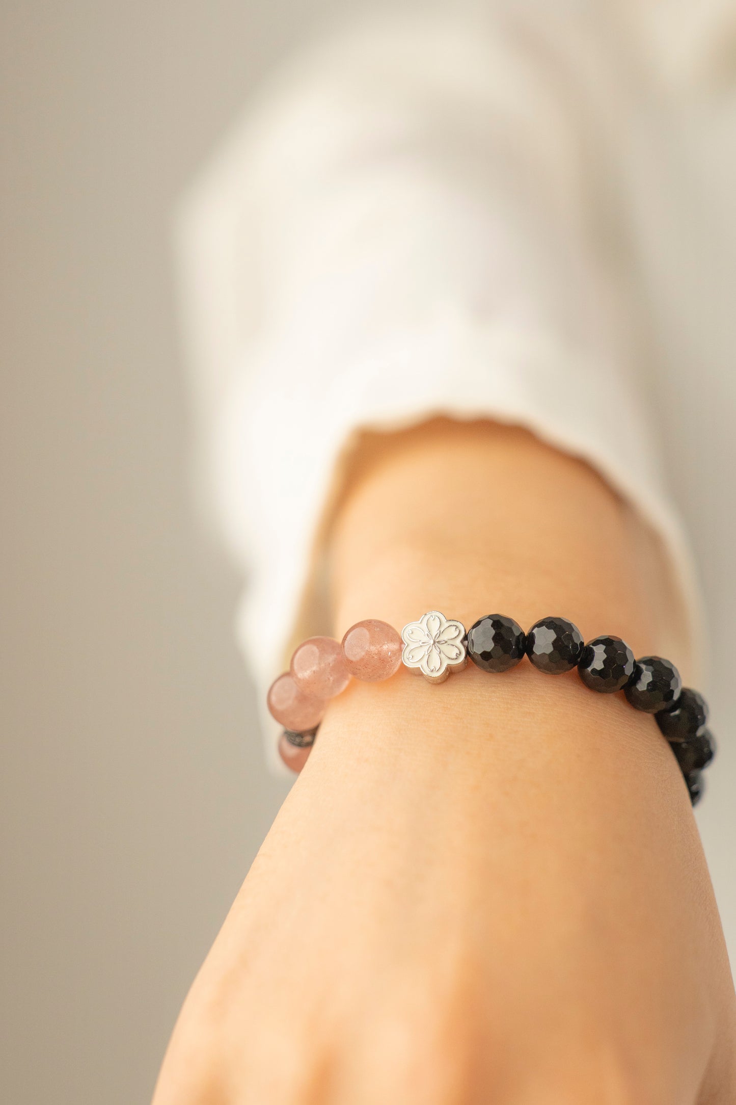Birthstone Pink Strawberry Quartz Bracelet - OCT - Quarter Eclipse - Mulstio - 9