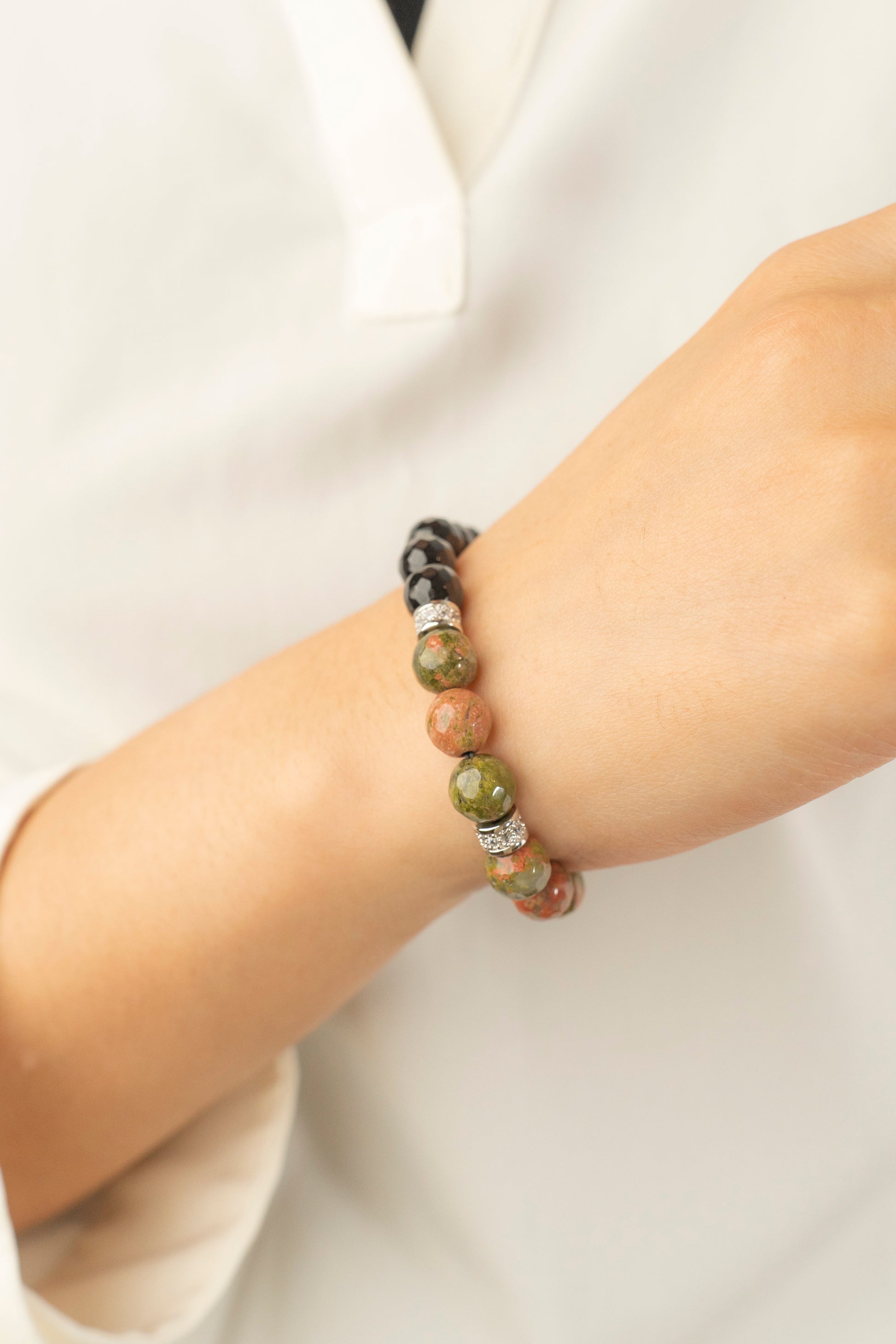 Birthstone Unakite Bracelet - MAY - Quarter Eclipse - Mulsito -7