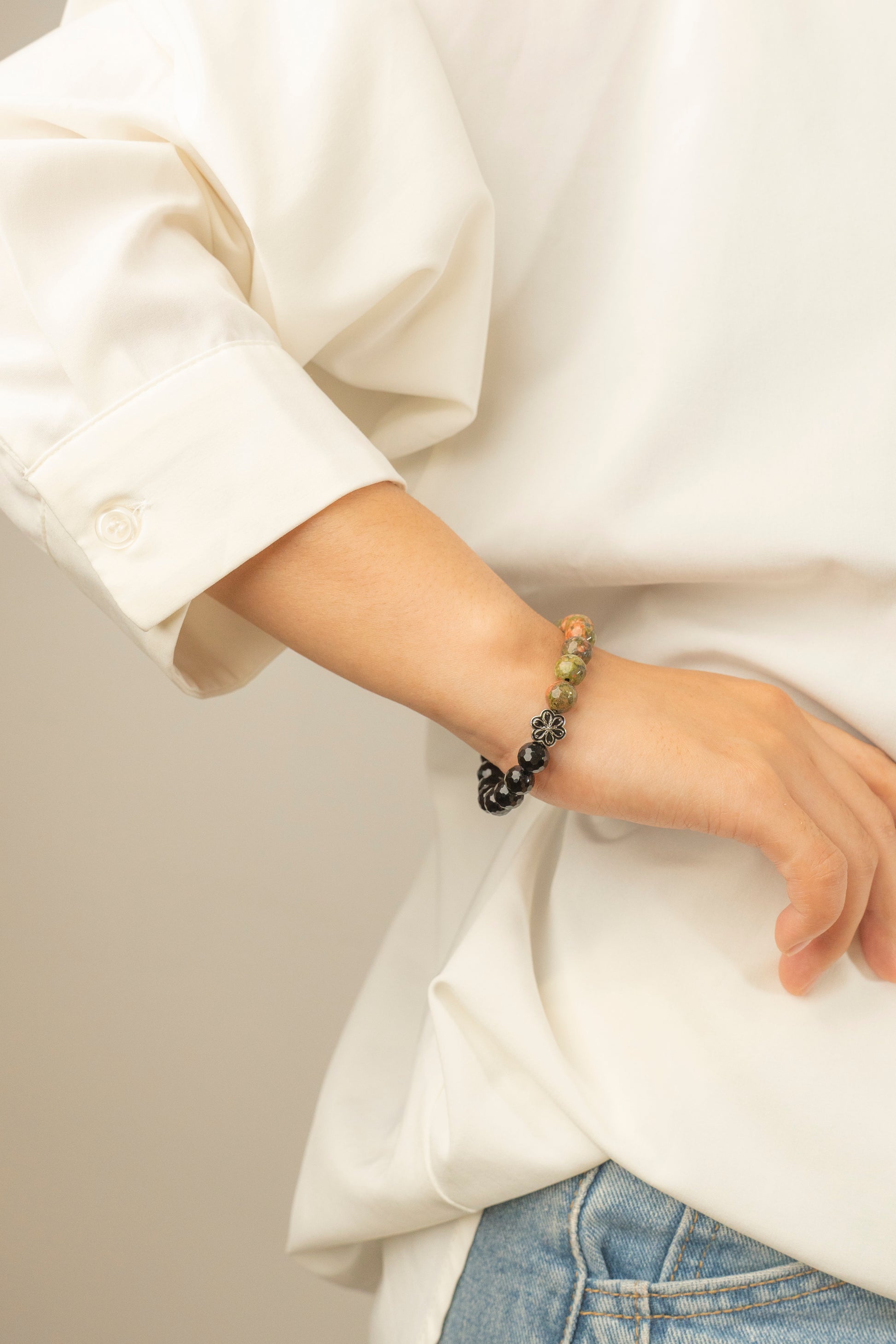 Birthstone Unakite Bracelet - MAY - Quarter Eclipse - Mulsito -4