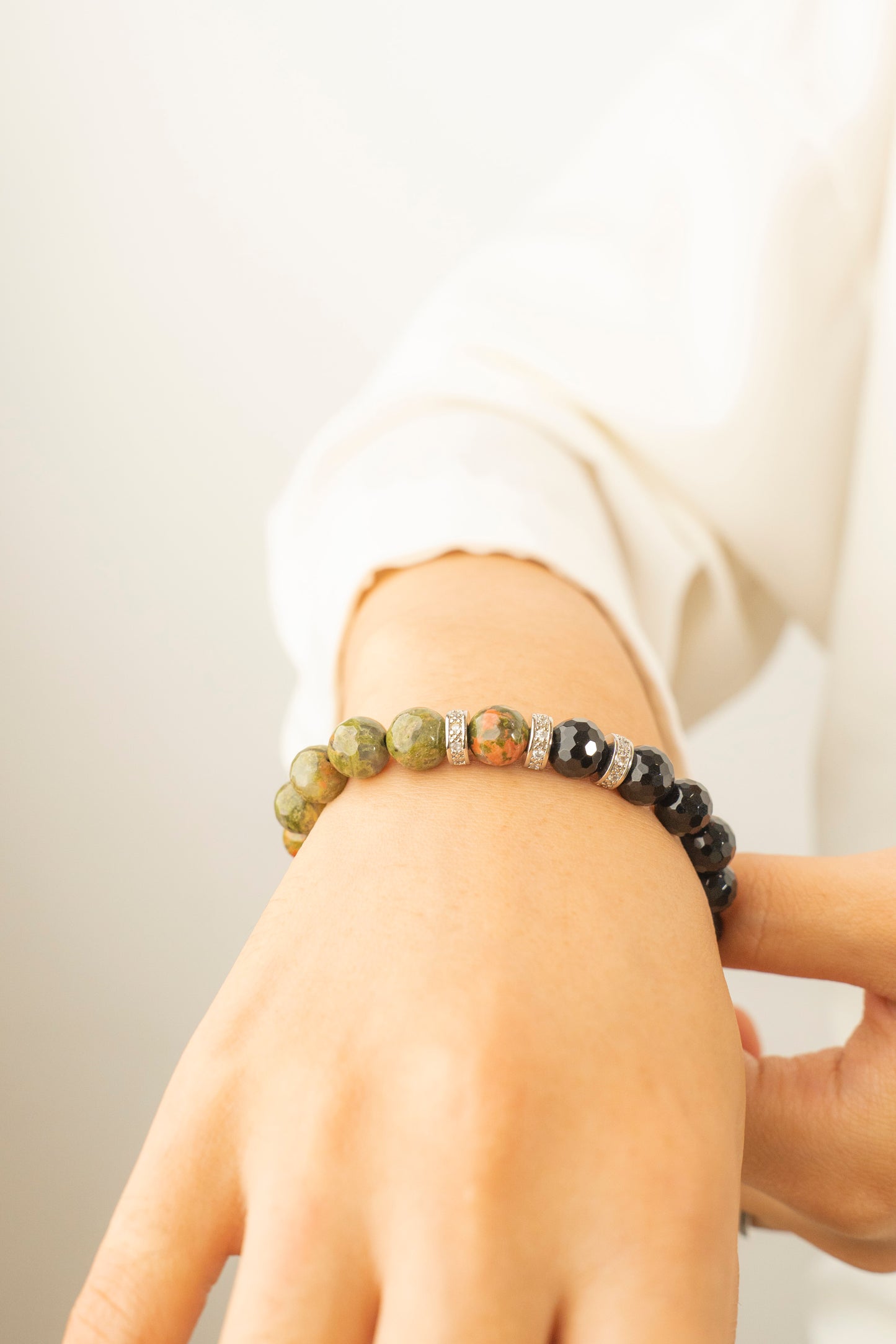 Birthstone Unakite Bracelet - MAY - Quarter Eclipse - Mulsito -2