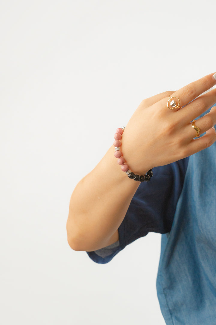 Birthstone Lnca Rose Bracelet - JUL - Quarter Eclipse - Mulstio - 7