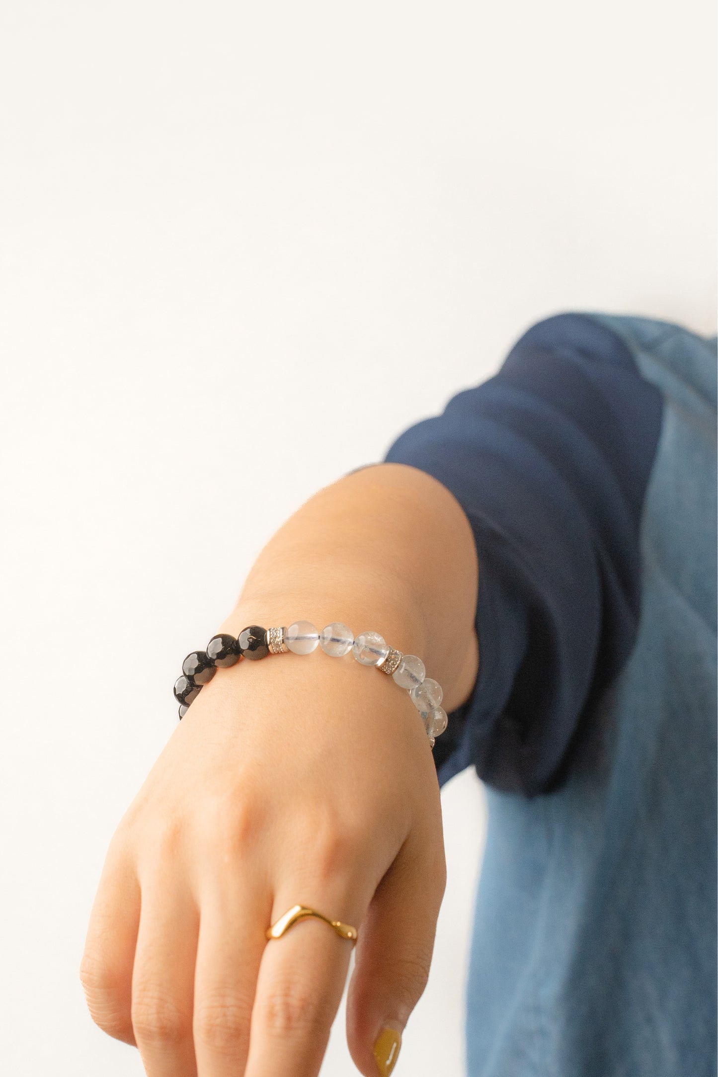 Birthstone Topaz Bracelet - APR - Quarter Eclipse - mulstio -8