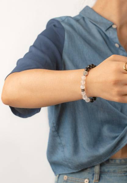 Birthstone Moonstone Bracelet - JUN - Quarter Ecilpse - Mulstio - 7