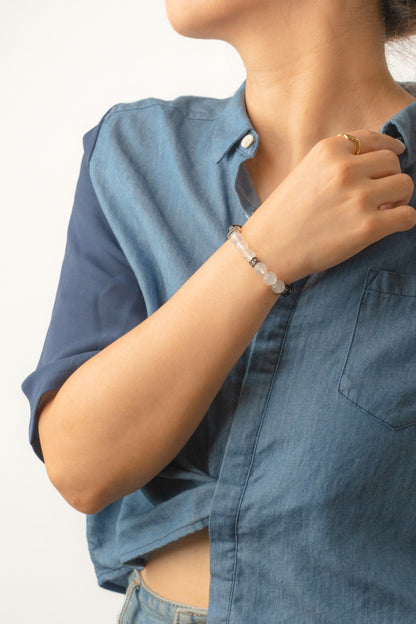 Birthstone Moonstone Bracelet - JUN - Quarter Ecilpse - Mulstio - 2