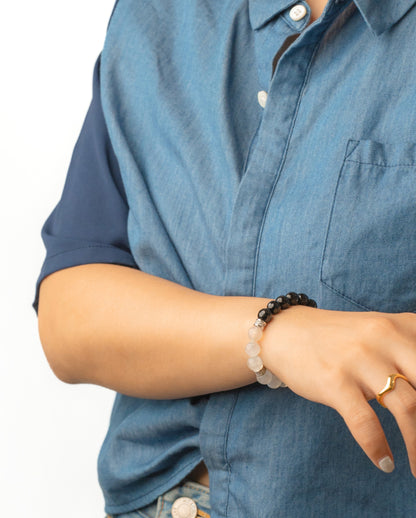 Birthstone Moonstone Bracelet - JUN - Quarter Ecilpse - Mulstio - 7