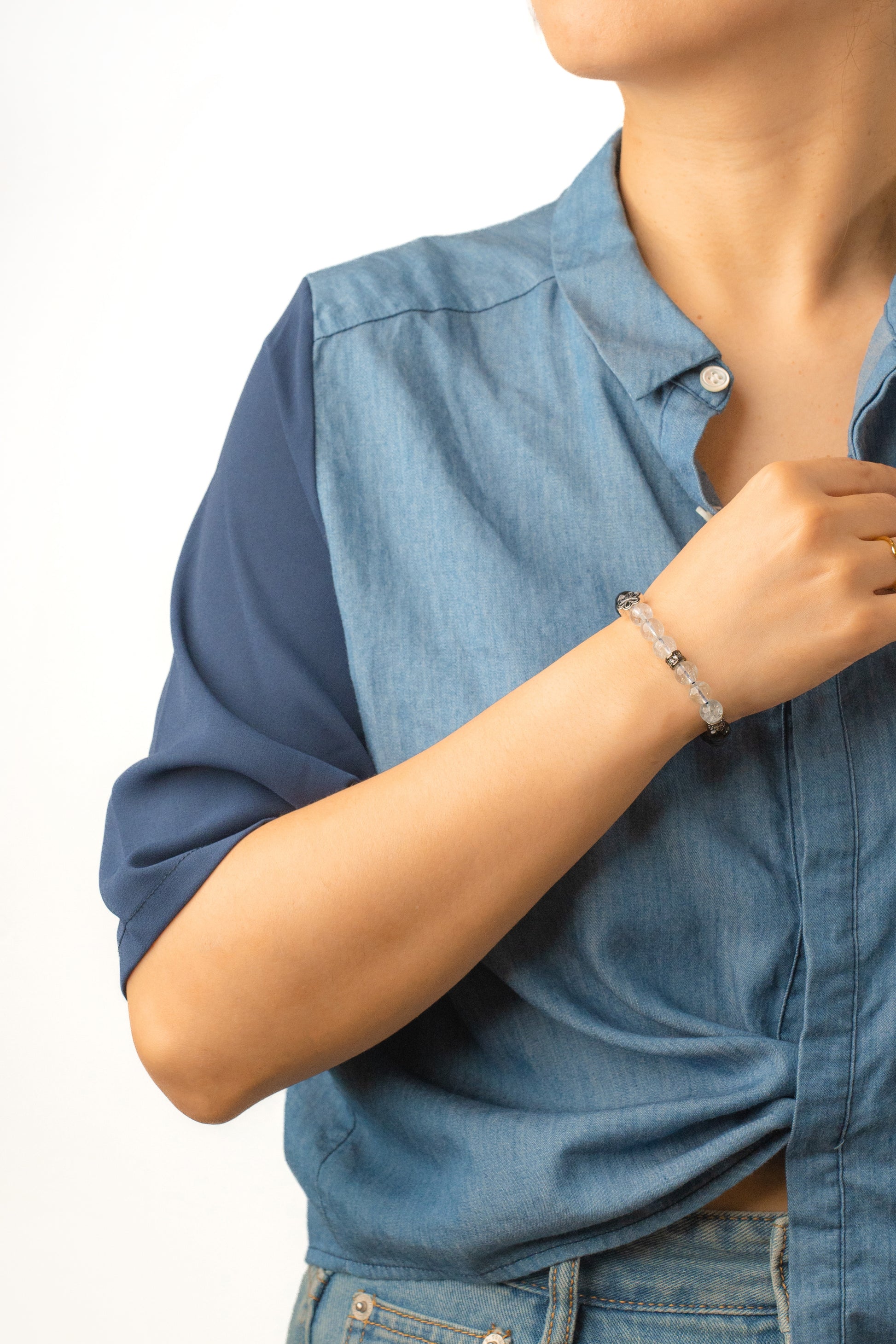 Birthstone Topaz Bracelet - APR - Quarter Eclipse - Mulstio -4