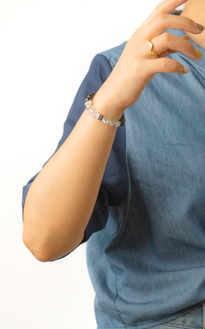 Birthstone Topaz Bracelet - APR - Quarter Eclipse - Mulstio -7