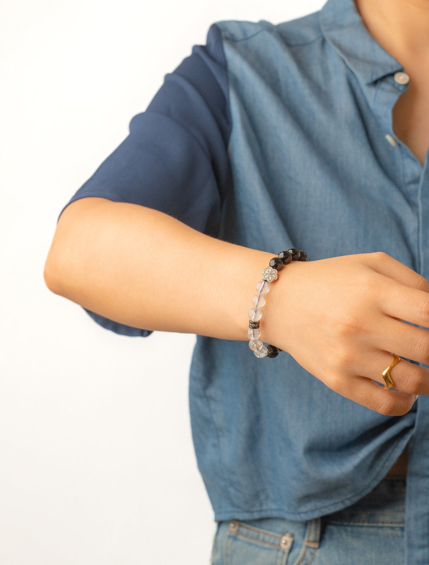 Birthstone Topaz Bracelet - APR - Quarter Eclipse - Mulstio -9