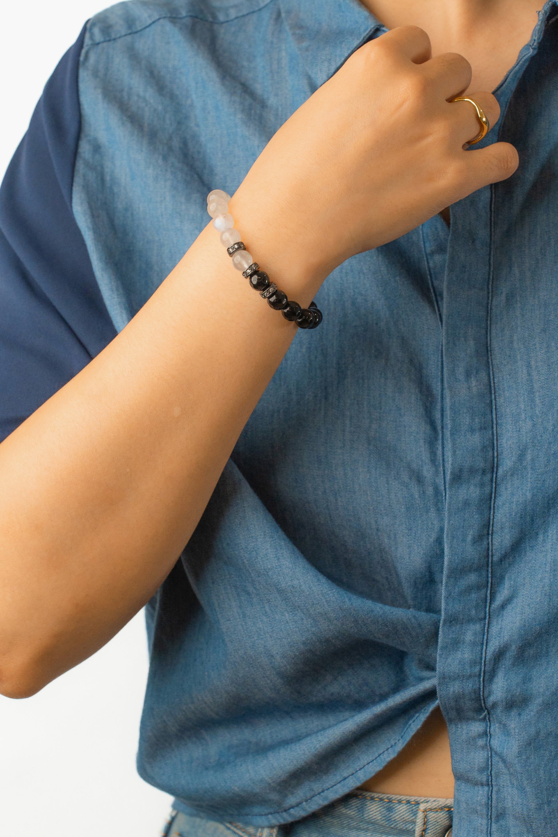 Birthstone Moonstone Bracelet - JUN - Half Ecilpse Mulstio - 4