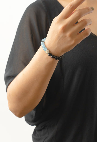 Birthstone Aquamarine Bracelet - MAR - Quarter Eclipse Mulstio - 6