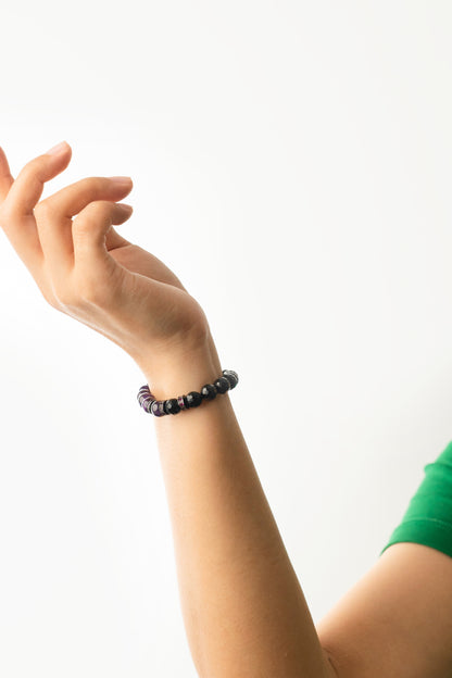 Birthstone Amethyst Bracelet - FEB - Half Eclipse Mulstio - 2