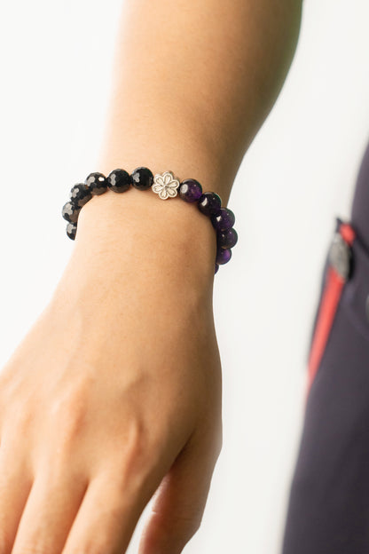 Birthstone Amethyst Bracelet - FEB - Half Eclipse Mulstio - 6