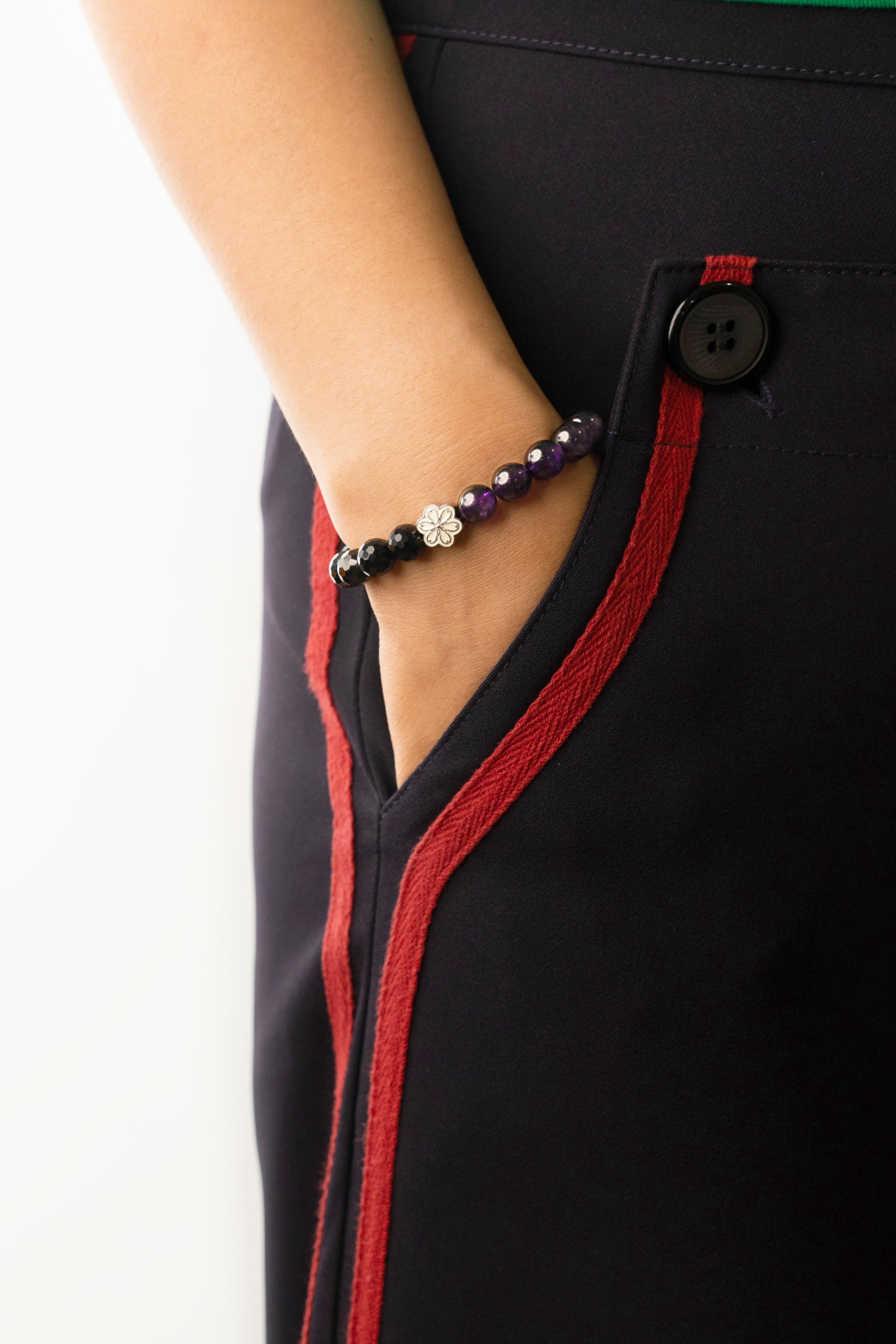 Birthstone Amethyst Bracelet - FEB - Half Eclipse Mulstio - 7