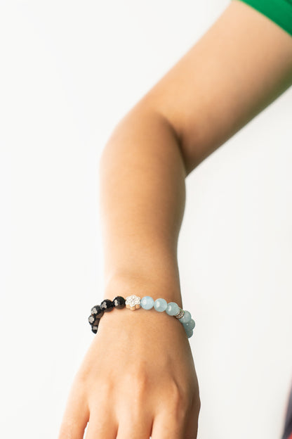 Birthstone  Aquamarine  Bracelet - MAR - Quarter Eclipse