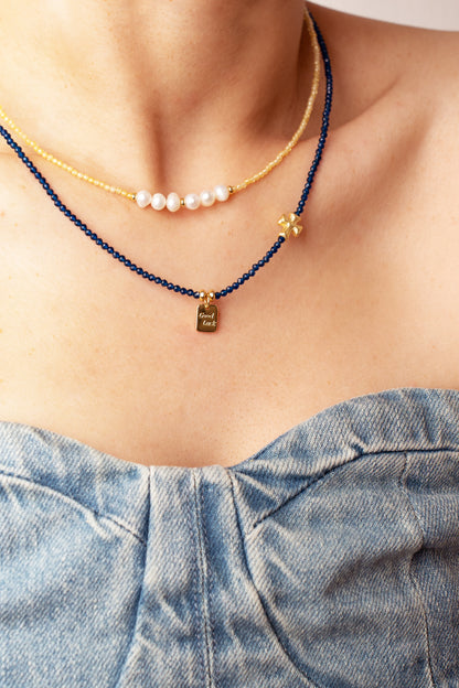 Natural Pearl Tiny Gemstone Beaded Choker