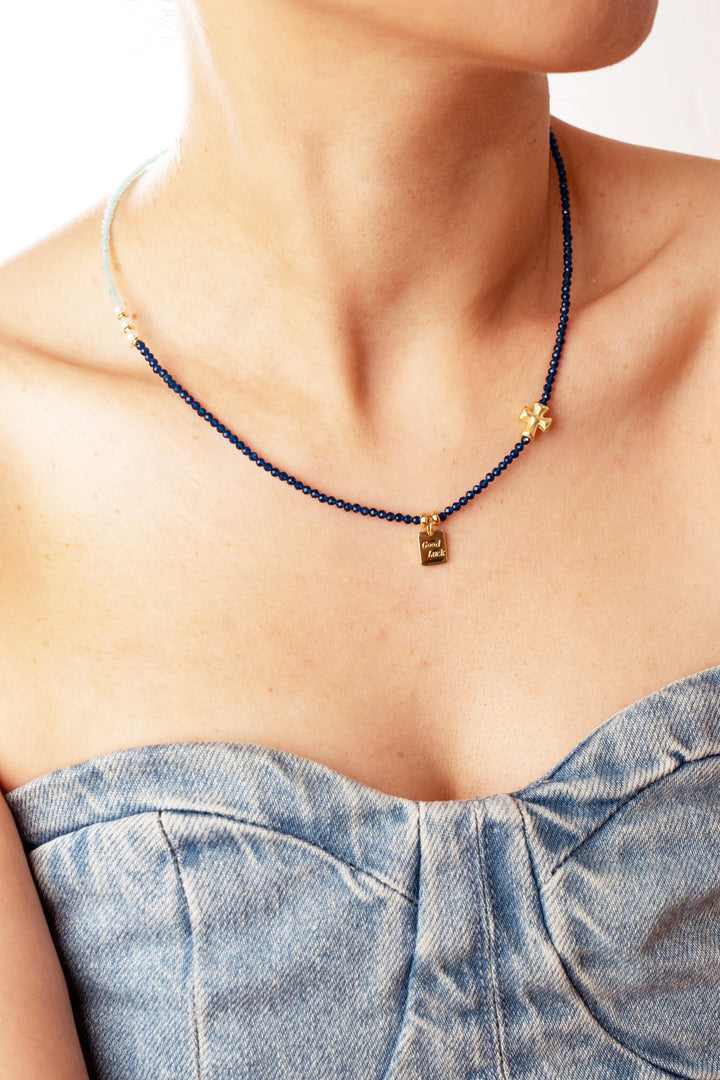 Good Luck Tiny Gemstone Beaded Choker
