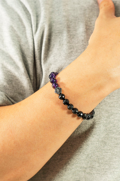 Birthstone Amethyst Bracelet - FEB - Half Eclipse Mulstio - 8
