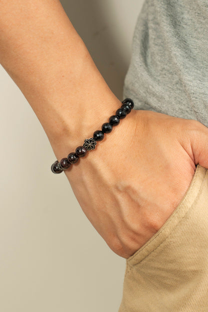 Birthstone Garnet Bracelet - JAN - Quarter Eclipse - Mulsito -7