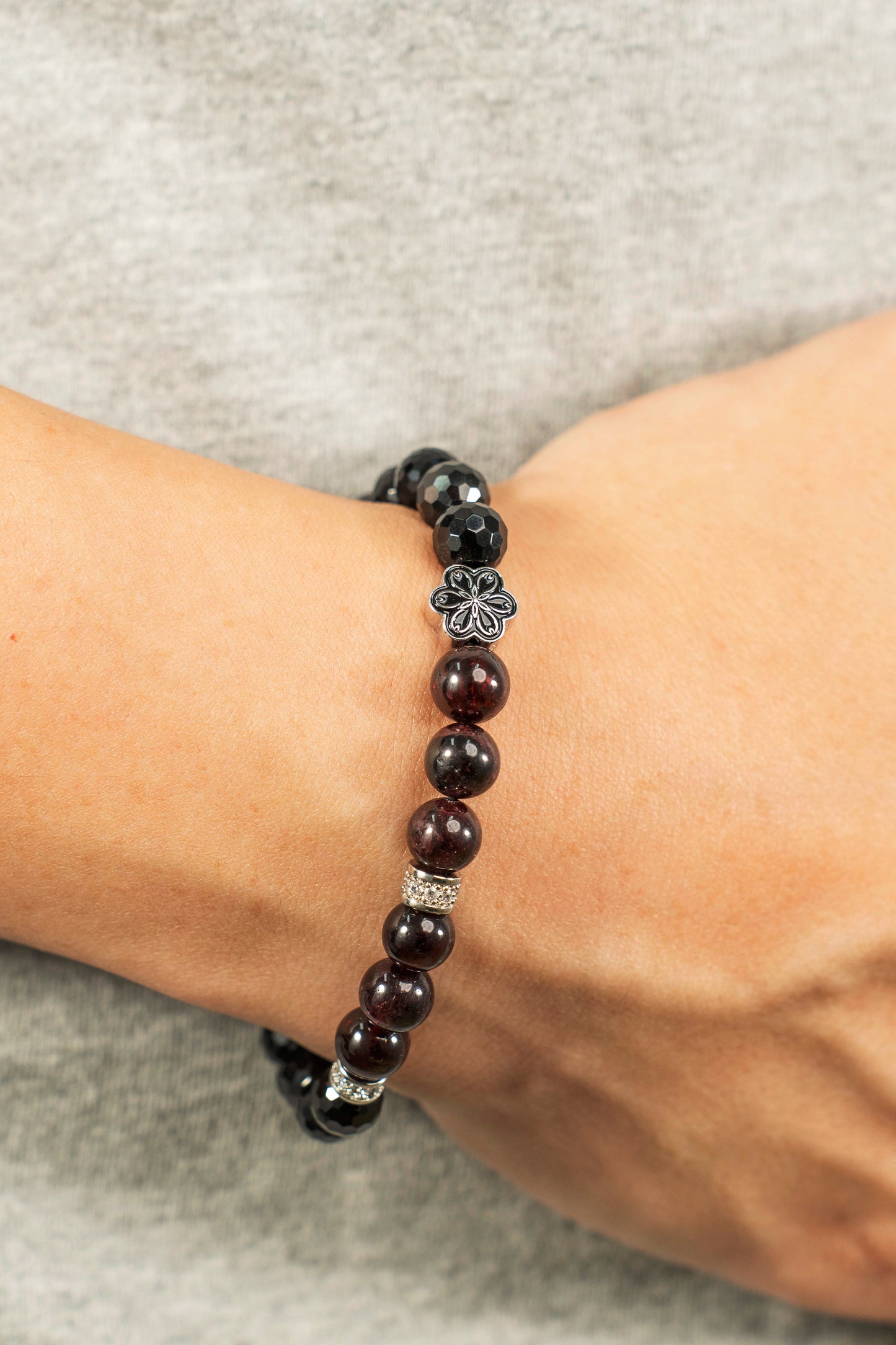 Birthstone Garnet Bracelet - JAN - Quarter Eclipse-Mulstio-6 