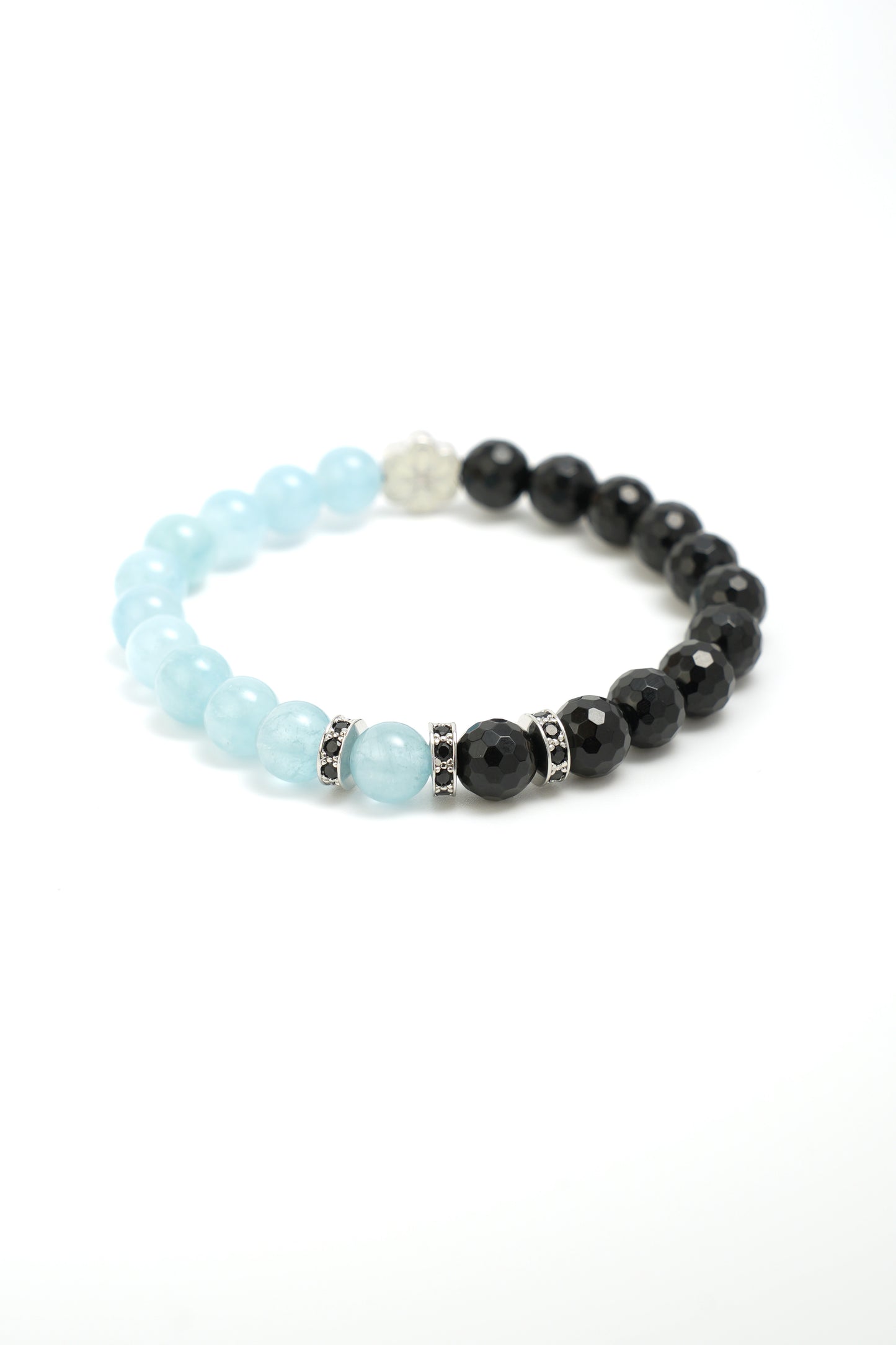 Birthstone Aquamarine Bracelet - MAR - Half Eclipse - Mulstio -5
