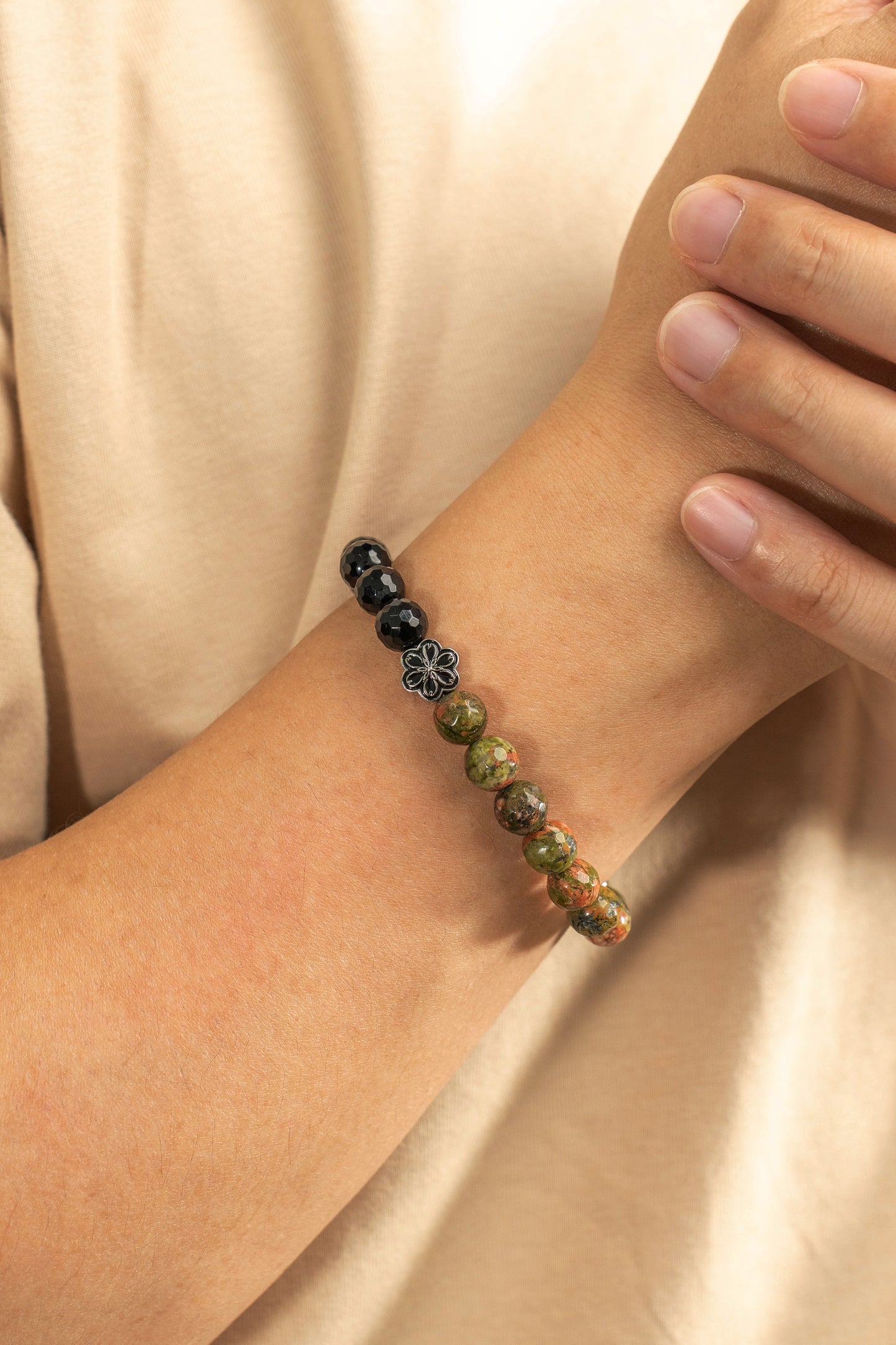 Birthstone Unakite Bracelet - MAY - Quarter Eclipse - Mulsito -8