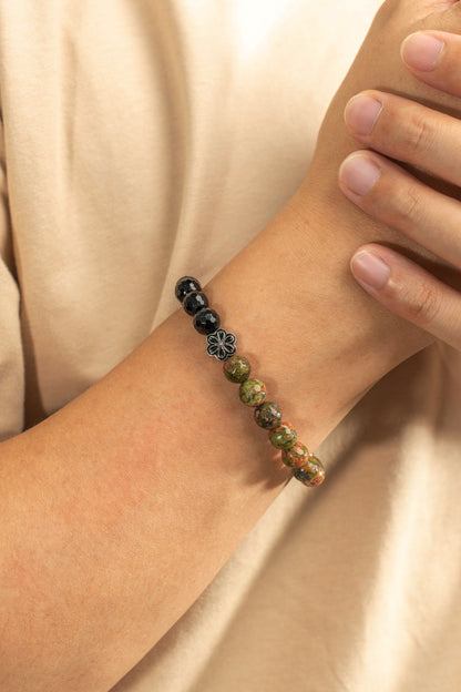 Birthstone Unakite Bracelet - MAY - Quarter Eclipse - Mulsito -8