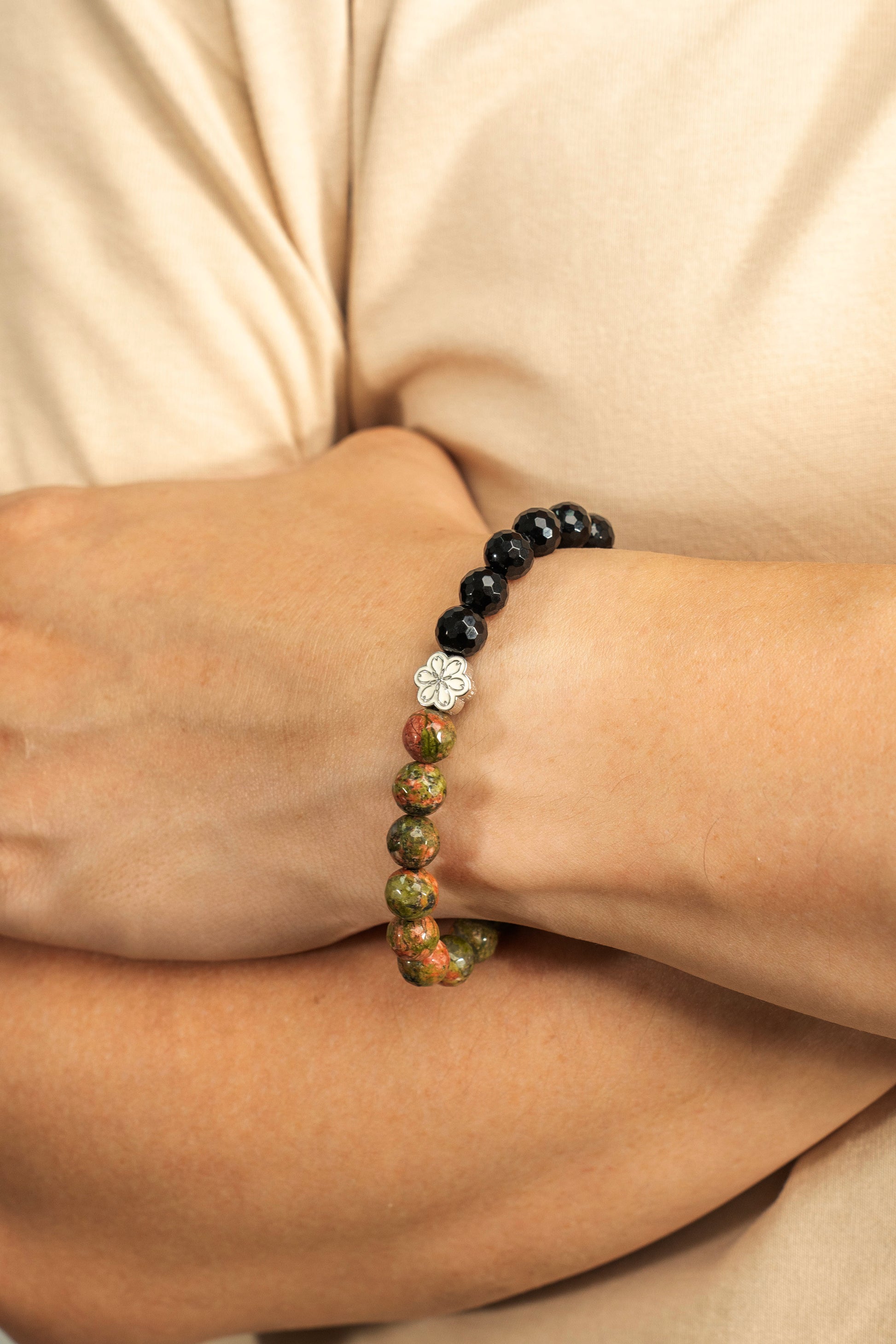 Birthstone Unakite Bracelet - MAY - Quarter Eclipse - Mulsito -9