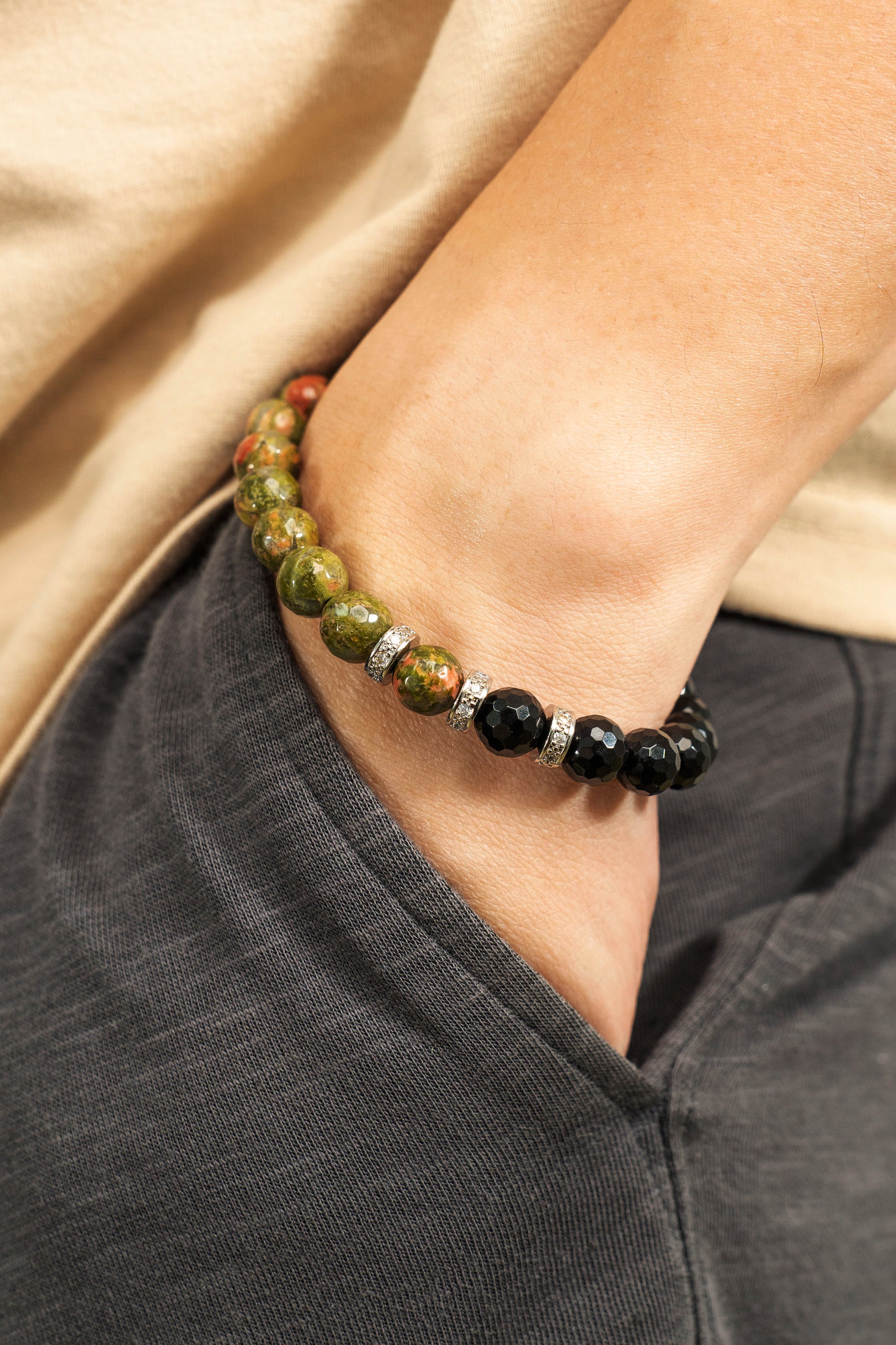 Birthstone Unakite Bracelet - MAY - Quarter Eclipse - Mulsito -10
