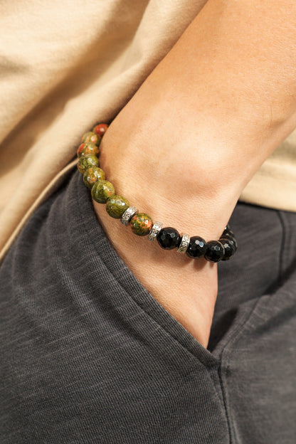 Birthstone Unakite Bracelet - MAY - Quarter Eclipse - Mulsito -10