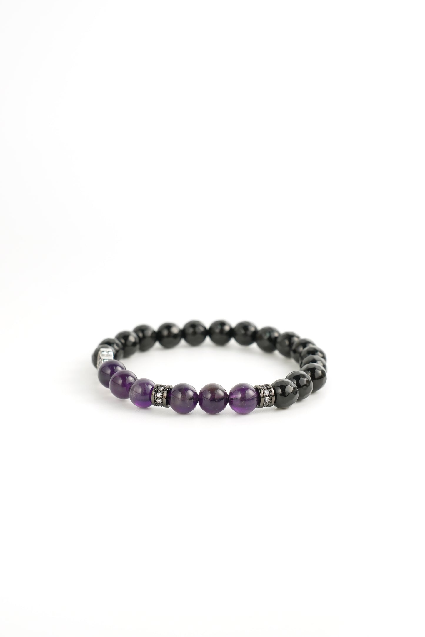 Birthstone Amethyst Bracelet - FEB - Quarter Eclipse - Mulsito -5