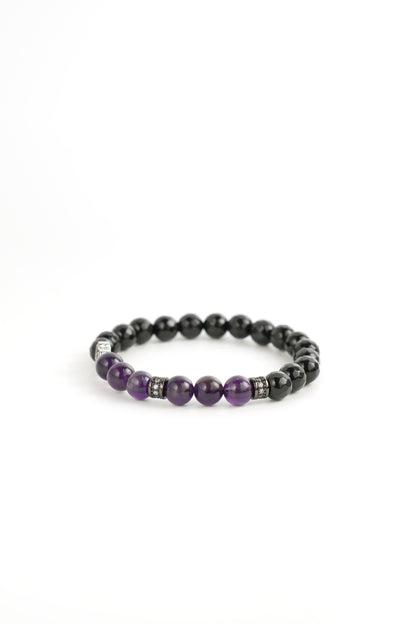 Birthstone Amethyst Bracelet - FEB - Quarter Eclipse - Mulsito -5