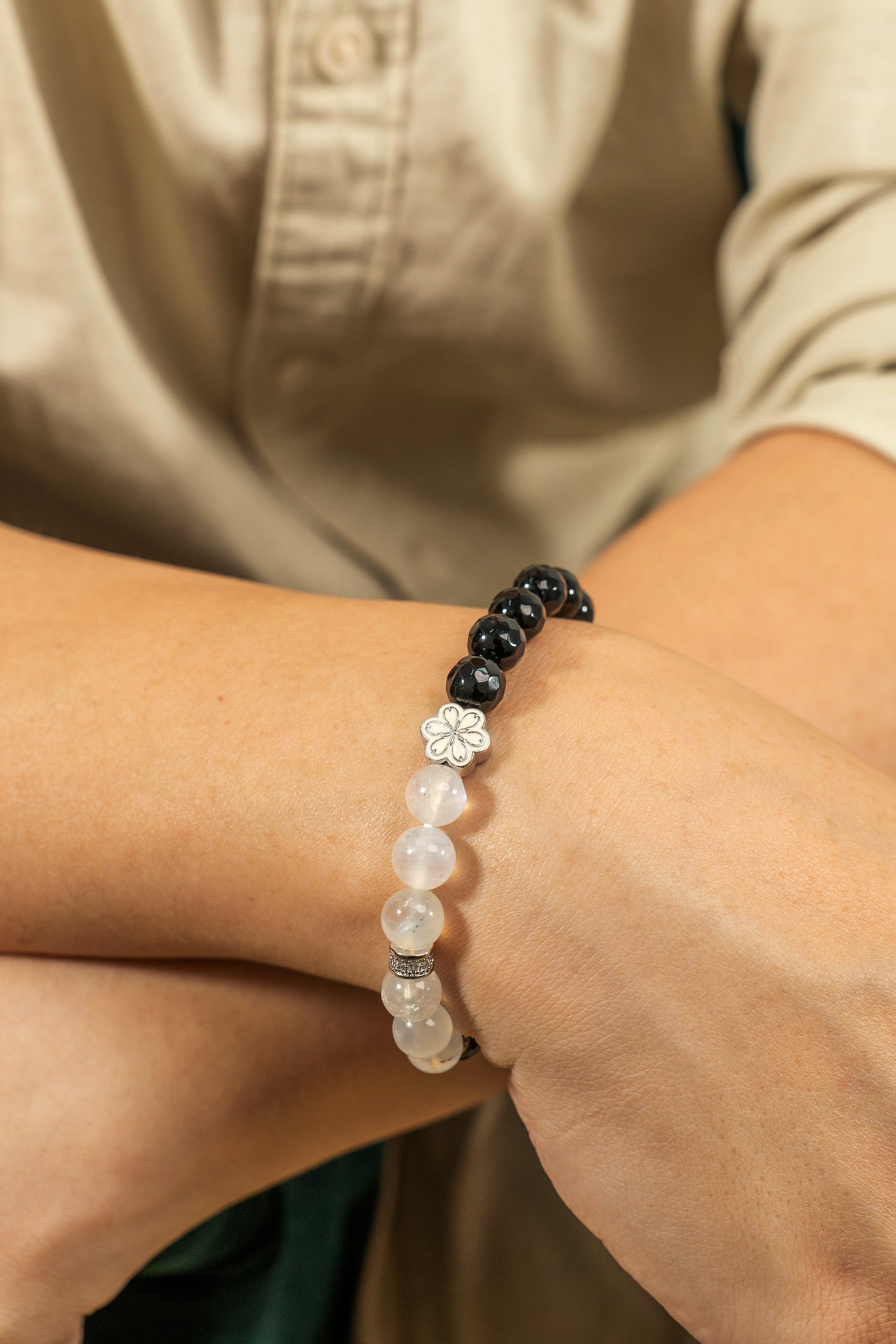 Birthstone Moonstone Bracelet - JUN - Quarter Ecilpse - Mulstio - 8